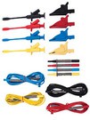 Set of 4 test leads with alligator and plunger clips
