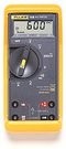 Volts, Ohms, 10A and mA current, diode test, continuity beeper.
Digital display with analog bar graph.
All inputs protected to 600V CAT II.
Protected from overvoltage transients to 4 kV per IEC 1010-1.
0.3% basic accuracy.
Fast autorange and range hold.
Rugged durable removeable holster with Flex-Stand™ protects the multimeter.
Lifetime manufacturer warranty.
Includes: Multimeter, Hard-Point™ test leads, Protective Holster with Flex-Stand™, 9V battery, instructions.