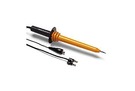 The 80K-15 is a high voltage probe designed to extend the voltage measuring capability of an AC/DC voltmeter to 15,000 volts peak AC or DC Overvoltage Category I. This means the probe can only be used to make measurements on energy limited circuits within equipment. Examples include high voltage within televisions or photocopy machines. DO NOT use this probe to measure high voltages on power distribution systems. The probe provides high accuracy when used with a voltmeter having 10 Megohm input impedance.