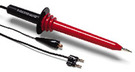 The 80K-40 is a high voltage probe designed to extend the voltage measuring capability of an AC/DC voltmeter to 40,000 volts peak AC or DC Overvoltage Category I. This means the probe can only be used to make measurements on energy limited circuits within equipment. Examples include high voltage within televisions or photo copy machines. DO NOT use this probe to measure high voltages on power distribution systems. The probe provides high accuracy when used with a voltmeter having 10 Megohm input impedance.