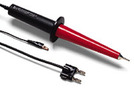 The 80K-6 is a high voltage probe designed to extend the voltage measuring capability of an AC/DC voltmeter to 6000 volts peak AC or DC Overvoltage Category I. This means the probe can only be used to make measurements on energy limited circuits within equipment. Examples include high voltage within televisions or photo copy machines. DO NOT use this probe to measure high voltages on power distribution systems. The probe provides high accuracy when used with a voltmeter having 10 Megohm input impedance.