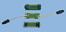 Set of break-out adapters for the three most common industrial bus connection systems M12, DB-9 and RJ-45. Each board works as a straight-through connection for the bus cable and gives access to the individual wires and pins of the connector system for hooking up probes.