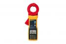 Stakeless earth ground loop and ac leakage current clamp for fast, safe indoor/outdoor earth ground resistance tests.